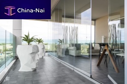 Sliding patio door PARTERRE : BRILLANTEfoldingdouble-glazed