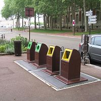 Plastic waste container ECOBIGmetalfor household wastefor recycling