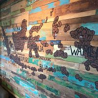 Teak wall cladding BROMOindoortexturedwood look