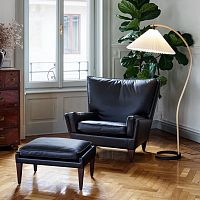Contemporary ottoman V11 fabricleathersolid wood