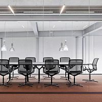 Contemporary conference table FILOwoodenlaminatemetal