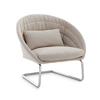 Contemporary armchair Fleurfabricmetalwith removable cushion