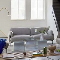 Contemporary sofa Natural fabricgrayblack