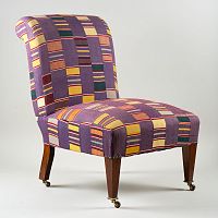 Traditional chair BERTHAindoorlinenwooden base
