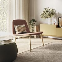Contemporary fireside chair BISELLfabricwoodengray