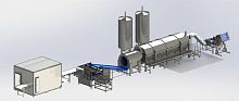 Meat shredding machine for continuous production lines