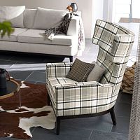 Contemporary armchair ZIMMER + ROHDE : HOMEfabricwoodenwing