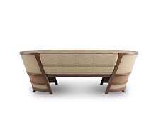 Contemporary upholstered bench Lordlinenwalnut basewooden