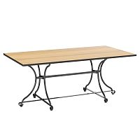 Traditional table FONTENAYteaksteel baserectangular