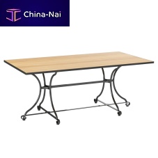 Traditional table FONTENAYteaksteel baserectangular