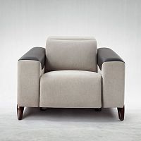 Contemporary relaxing armchair POLARISleatherfabricwith footrest