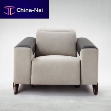 Contemporary relaxing armchair POLARISleatherfabricwith footrest