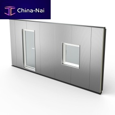 Prefabricated panel curtain wall D2B® Promisol® Ssteelwith integrated insulationfire-rated