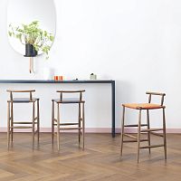 Contemporary bar chair Pelleossaindoorleatherstraw