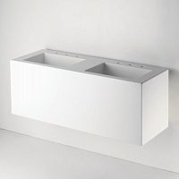 Wall-mounted washbasin PTLV52Corian®doublerectangular