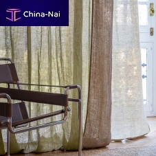 Plain sheer curtain fabric VISILLOS VIII Trevira CS®washablehome