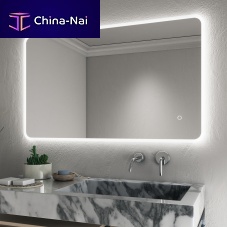 Wall-mounted bathroom mirror ETNAcontemporaryrectangularwhite