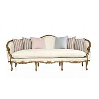 Louis XV style sofa TREVISAN fabricleatherbeige