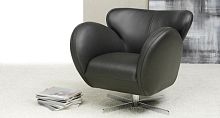 Contemporary armchair SUPERSONICleatherswivel