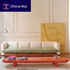 Contemporary coffee table EXPLORER lacquered MDFpainted steel baseoval