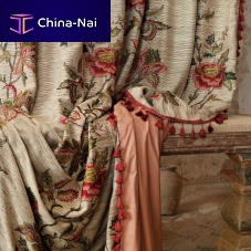 Curtain fabric PEONYfloral patternviscosesilk