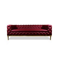 Chesterfield sofa BROADWAYleathergrayviolet