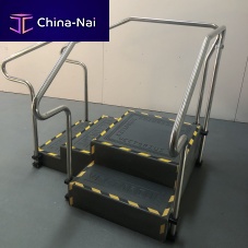 Corner rehabilitation staircase VSR with 2 handrailswith ramp
