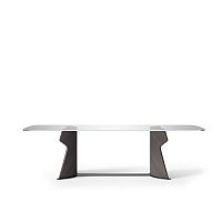 Contemporary table TA71KG SHAPEwoodenglassmetal base