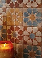 Indoor tile wallterracottageometric pattern