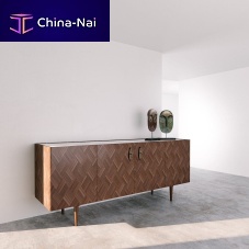 Contemporary sideboard AFONSOwood veneerAmerican walnutmarble