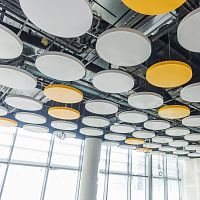 Metal suspended ceiling ISLAND SYSTEMtilepanelfloating