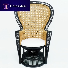 Original design chair EMMANUELEfabricrattan basehigh-back