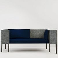 Contemporary upholstered bench AHLANfabricwooden basewith backrest