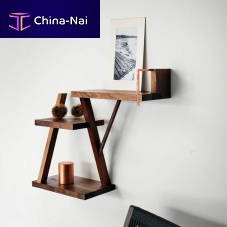 Wall-mounted shelf Taidgh contemporaryoakwalnut