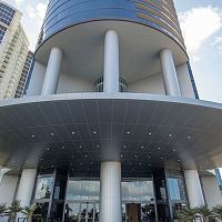 Aluminum soffit PORSCHE DESIGN TOWER composite material