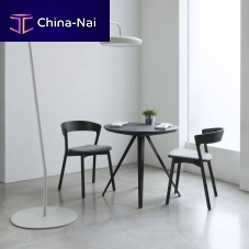 Contemporary bistro table AKY CONTRACT MET 0098-3HPLbeechash