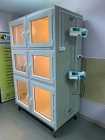 Veterinary isolation cage 80536modular6-compartmenton casters