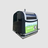 Metal waste container in-ground