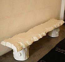 Original design bench MOBILI ALL'ARIAsandstoneceramicwithout backrest
