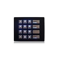 16-key keypad K-TEK-B124KP-BL-BT-DWPpanel-mountstainless steelblack titanium