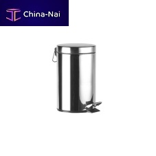 Bathroom trash can 5stainless steelpolished stainless steelfoot-operated