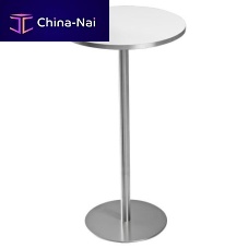 Contemporary high bar table NASTRAstainless steelstainless steel baseround