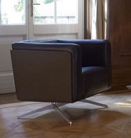 Contemporary club chair COCO.leatherstar base