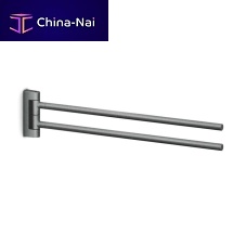 2-bar towel rack Cavere wall-mountedaluminumblack