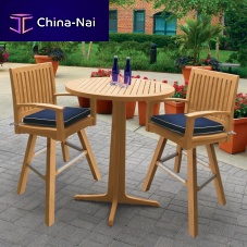 Contemporary bar chair FOXHALLindoorteakwith removable cushion