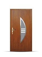 Entry door BOLIVIAstainless steelswingsemi-glazed