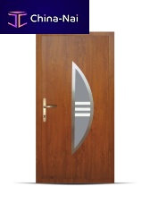 Entry door BOLIVIAstainless steelswingsemi-glazed