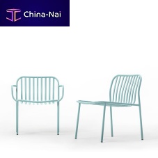 Minimalist design lounge chair METIS LINE 0192 fabricmetalcushion