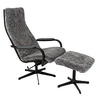 Contemporary armchair KELLYleathersheepskinoak