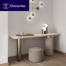 Contemporary pouf amer fabricmetalround
